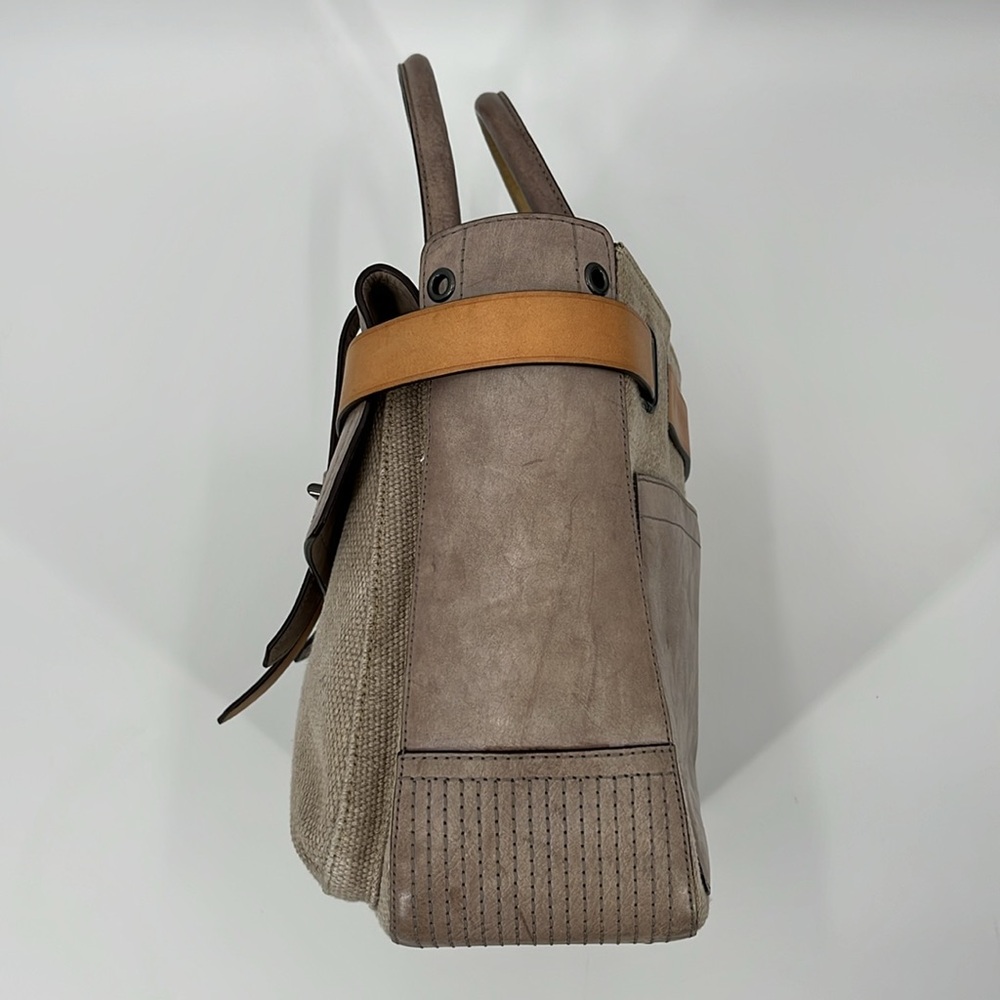 Reed Krakoff Boxer Gray Linen and Leather Tote - Picture 6 of 12